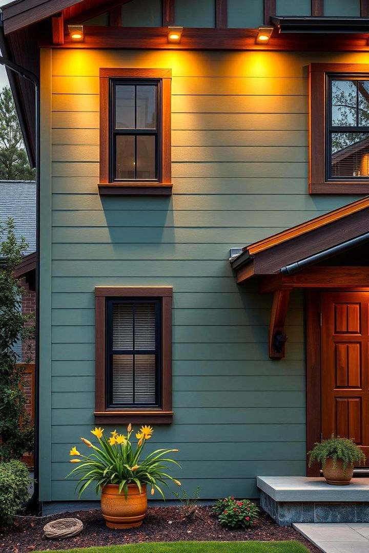 Balancing Bold Accents with Subtle Nuances - 22 Sage Green House With Brown Trim Ideas