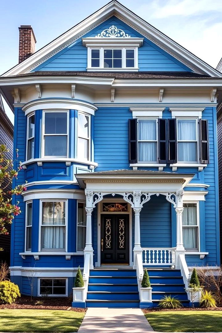 Balancing Bold and Soft Blue Hues - 22 blue victorian house colors