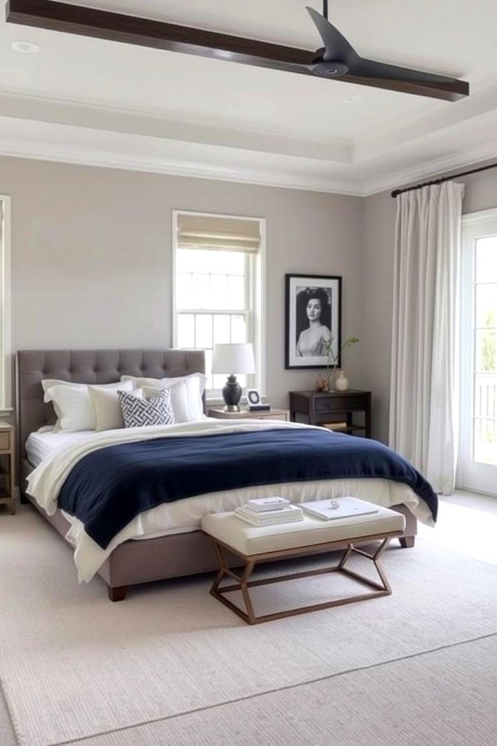 Balancing with Subtle Neutrals - 22 Navy Blue Bedroom Ideas