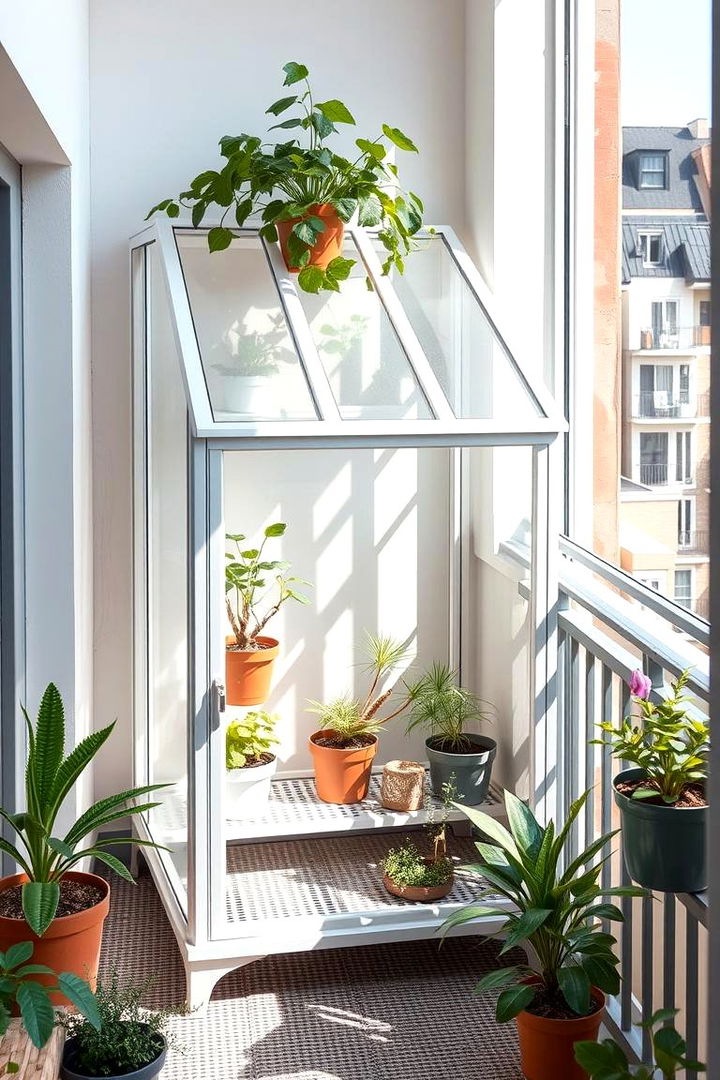 Balcony Style Greenhouse Charm - 22 Rooftop Greenhouse Ideas