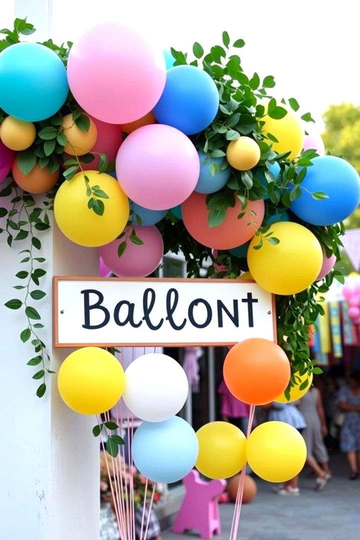 Balloon and Garland Sign - 22 Wedding Welcome Sign Ideas