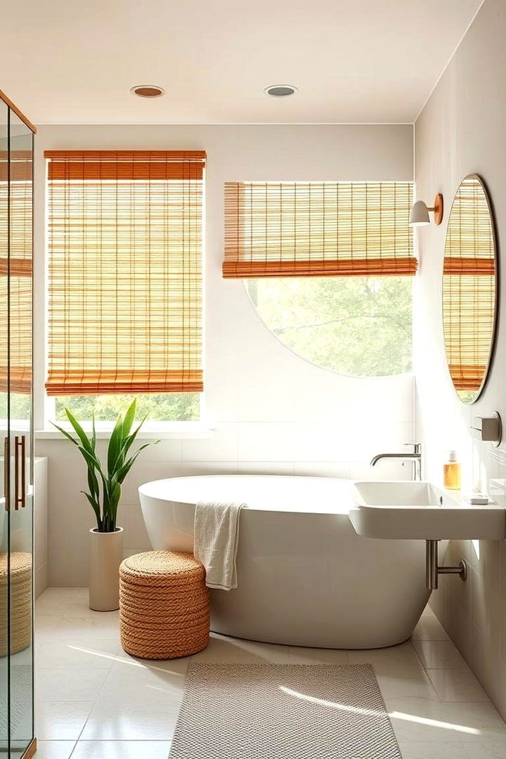 Bamboo Blinds for Eco Friendliness - 22 Bathroom Window Treatment Ideas