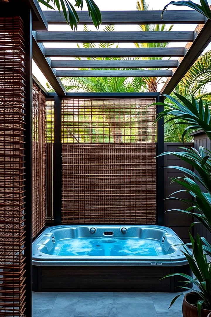 Bamboo Screens - 22 Backyard Hot Tub Privacy Ideas