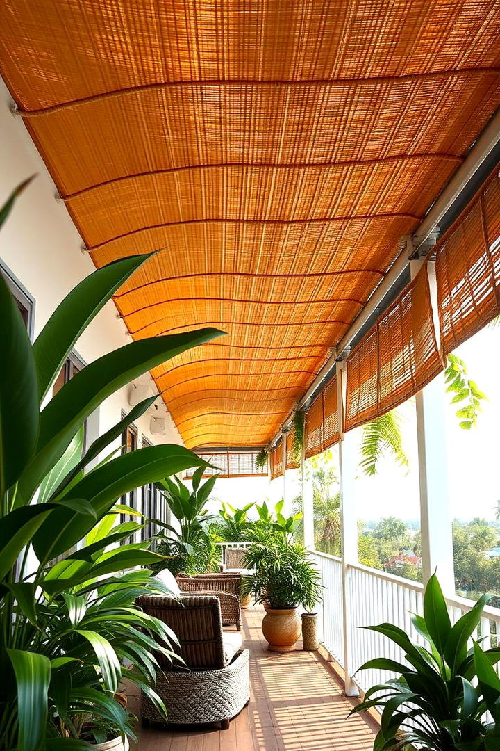 Bamboo Shades for Tropical Ambience - 22 Balcony Shade Ideas