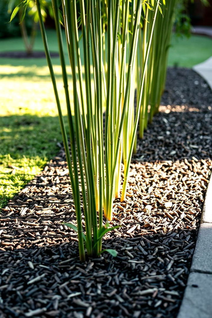 Bamboo Staked Mulch Edging - 22 Mulch Edging Ideas