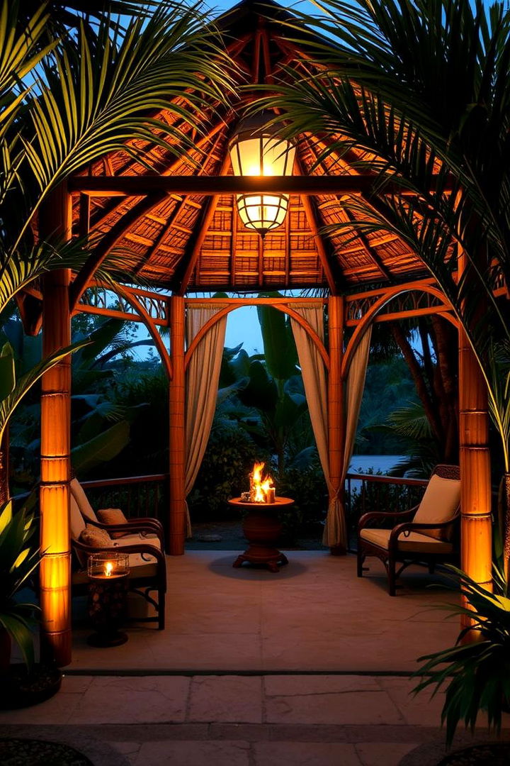 Bamboo Torch Elegance - 22 Gazebo Lighting Ideas