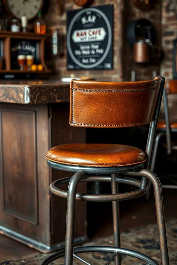 Bar Stool with Grit and Style - 22 Man Cave Seating Ideas