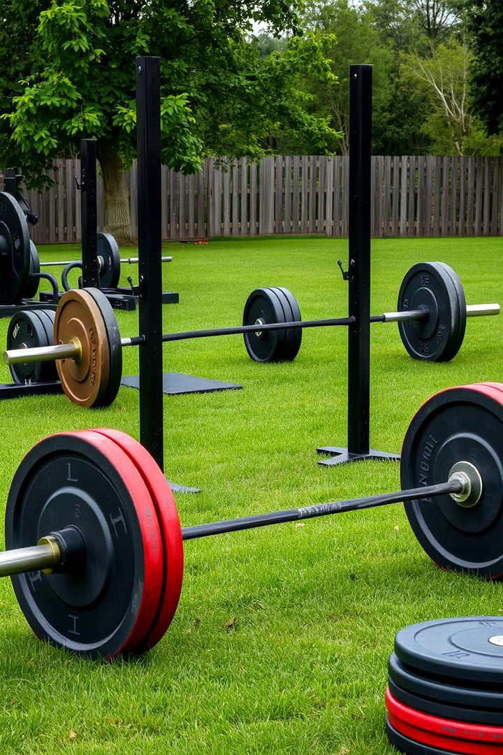 Barbell and Plate Area - 22 Outdoor Gym Ideas
