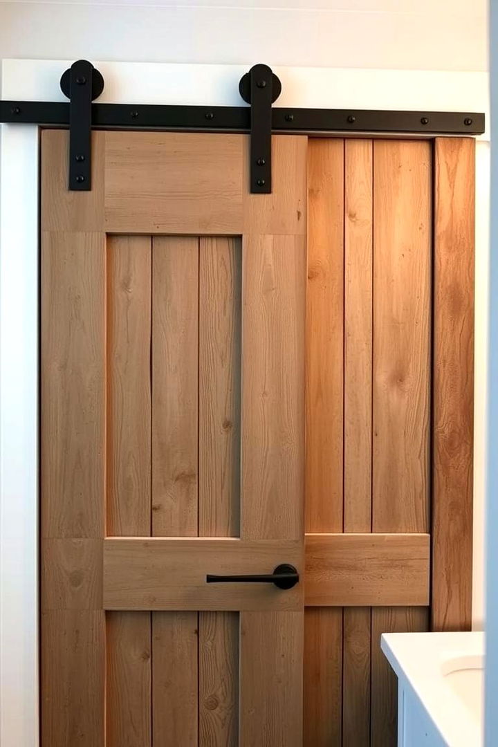 Barn Door Accents - 22 Farmhouse Bathroom Ideas