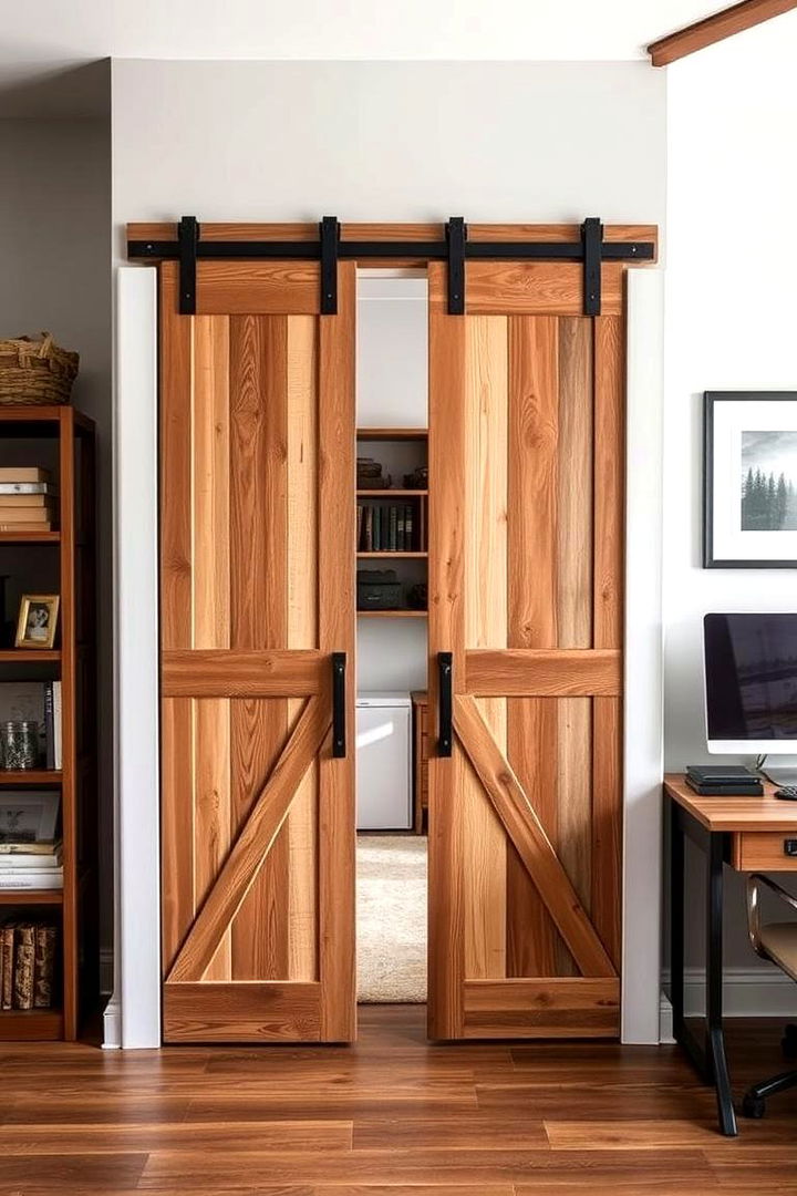 Barn Door Storage Solutions - 22 Rustic Home Office Ideas