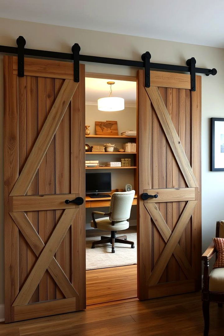 Barn Doors for a Rustic Office Aesthetic - 22 Home Office Door Ideas