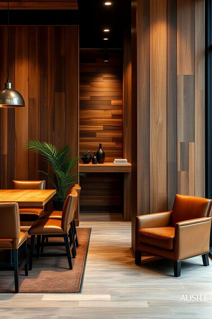 Barnwood Meets Leather A Touch of Luxury - 22 Barnwood Accent Wall Ideas
