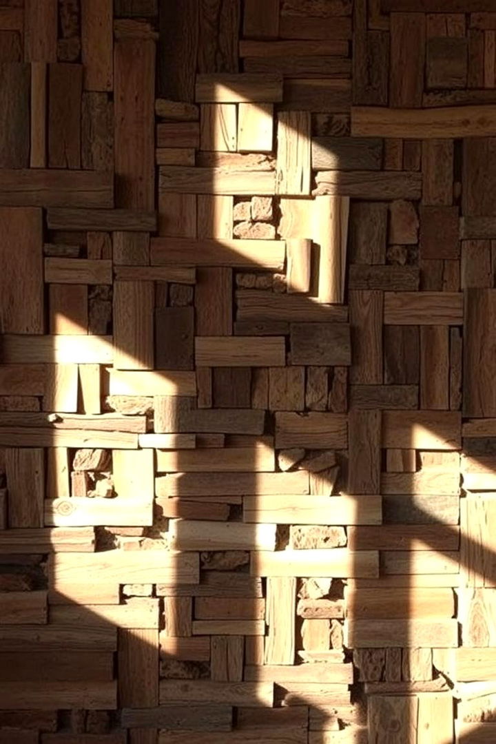 Barnwood Mosaic Arrangement for Creative Flair - 22 Barnwood Accent Wall Ideas