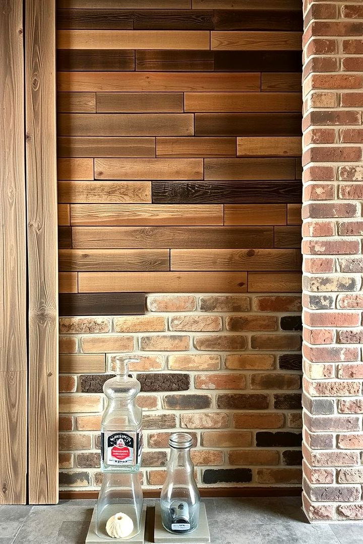 Barnwood and Reclaimed Brick Hybrid Wall - 22 Barnwood Accent Wall Ideas