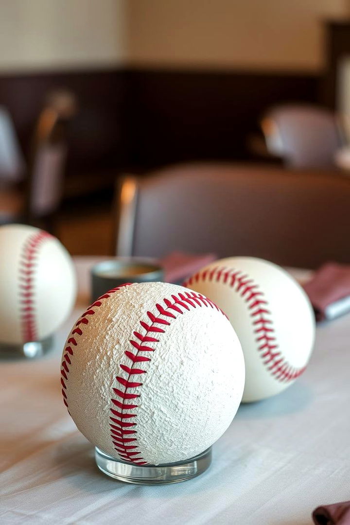 Baseball Ball Inspired Table Decor - 22 Baseball Room Decor Ideas