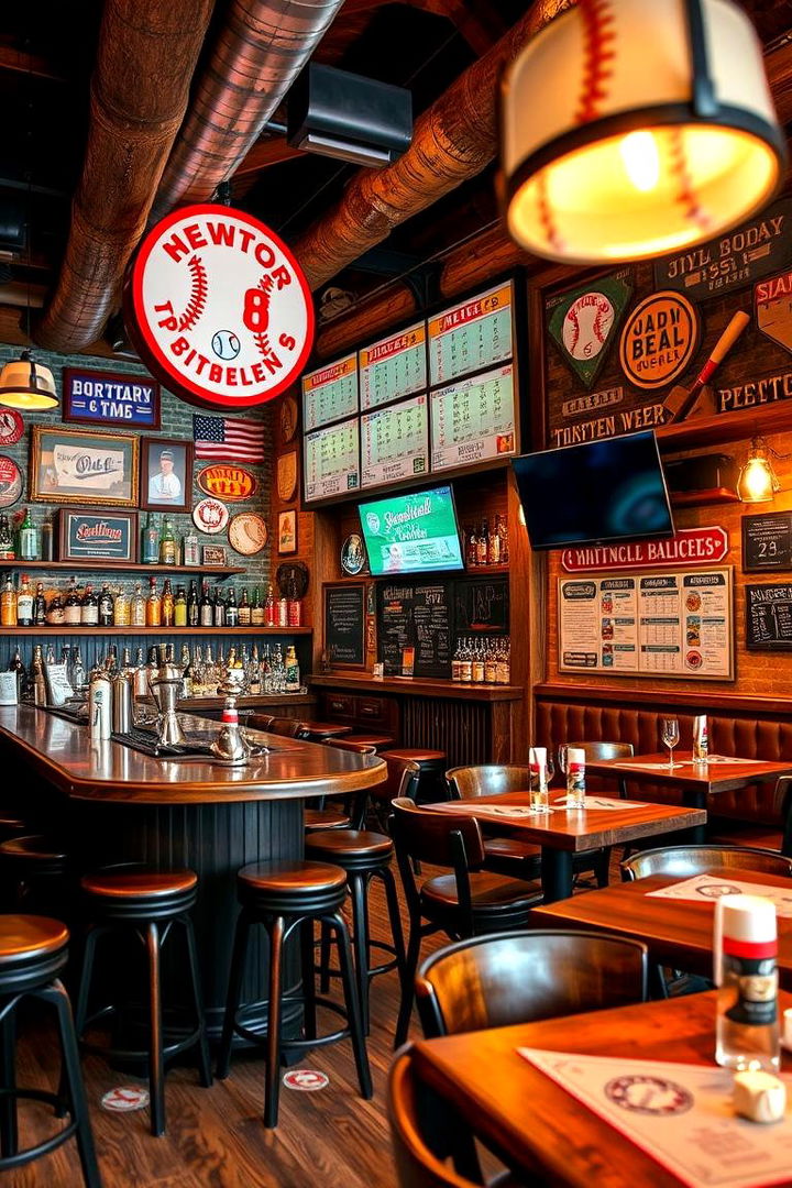 Baseball Themed Bar Area Styling - 22 Baseball Room Decor Ideas