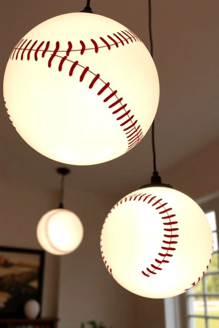 Baseball Themed Lighting Fixtures - 22 Baseball Room Decor Ideas