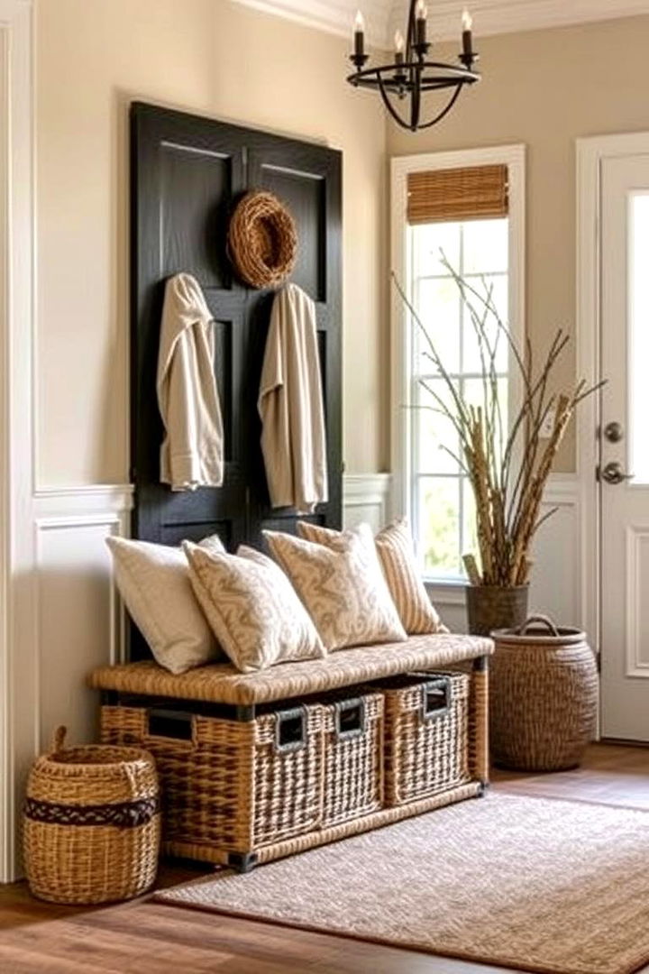 Basket Storage Benches - 22 Blanket Storage Ideas