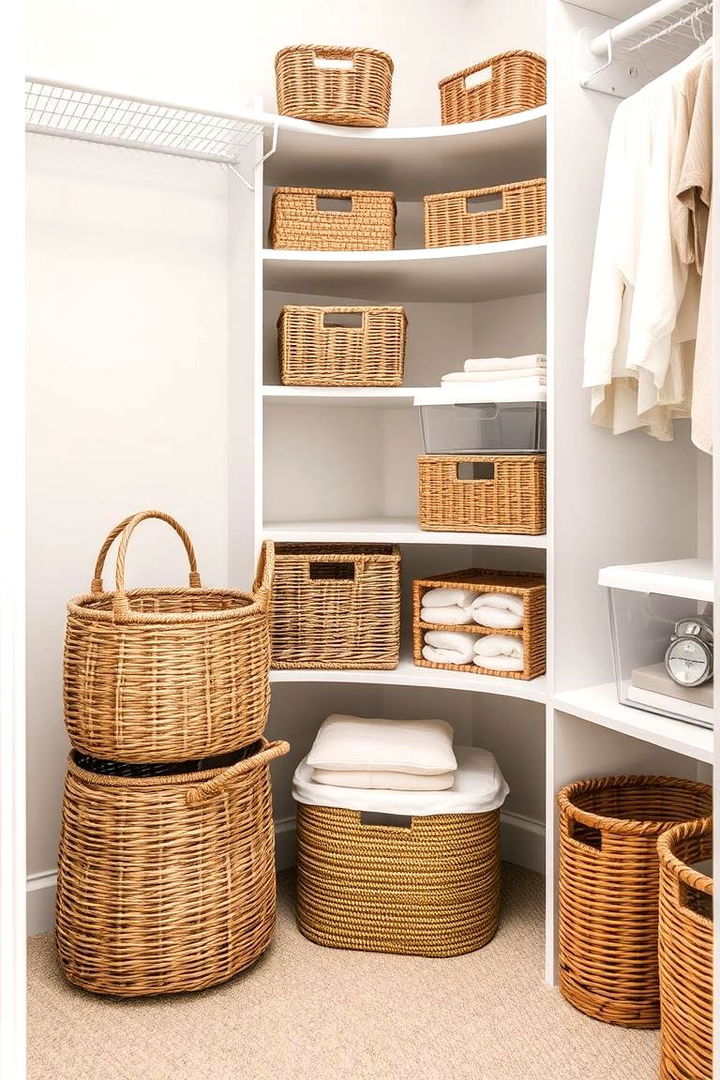 Baskets and Bins Storage - 22 Hall Closet Organization Ideas