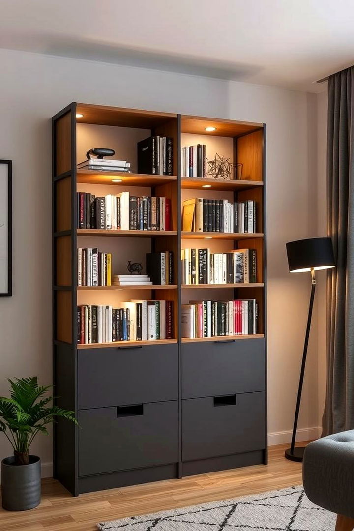 Battery Operated Portable Lights - 22 Bookshelf Lighting Ideas