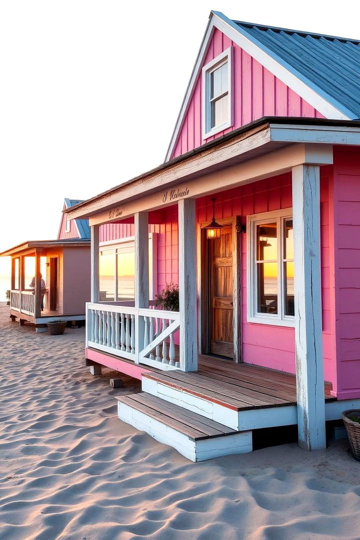Beachy Pink Abode - 22 Pink House Exterior Ideas