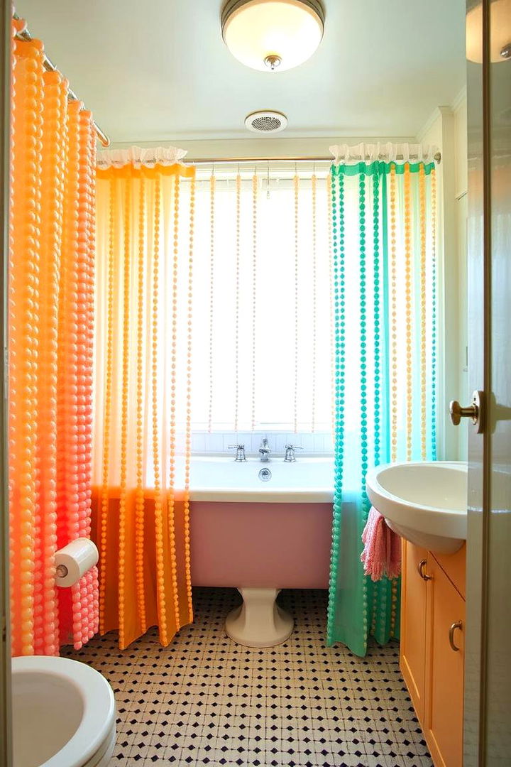 Beaded Curtain Accents - 22 Bathroom Window Treatment Ideas