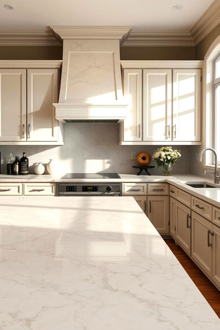 Beige Marble Countertops for Timeless Elegance - 22 black and beige kitchen ideas