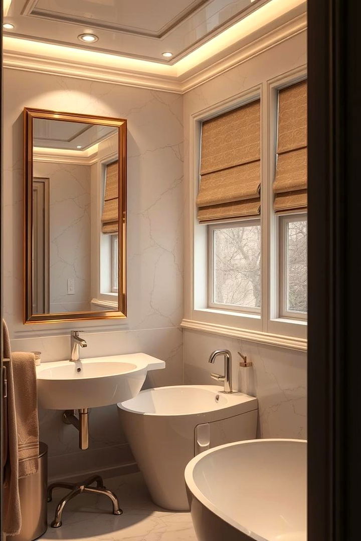 Bezel Frame Treatments - 22 Bathroom Window Treatment Ideas