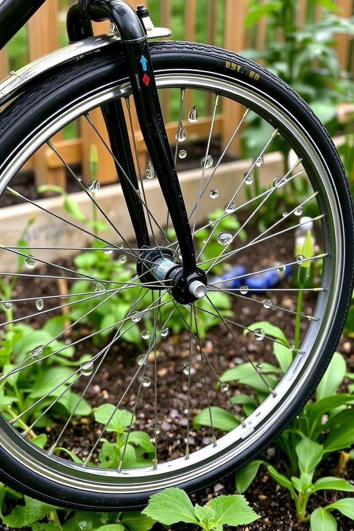 Bicycle Wheel Rainwater Collection Systems - 22 Old Bicycle Garden Ideas
