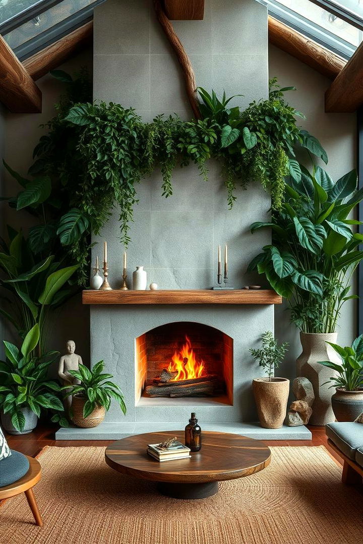 Biophilic Interior Vibes - 22 Green Fireplace Ideas
