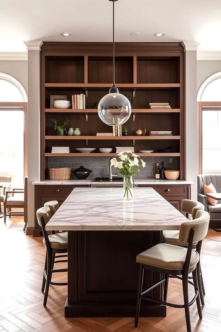 Bistro Inspired Charm - 22 Marble Kitchen Island Ideas