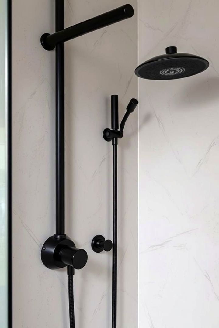 Black Accents for Modern Contrast - 22 Small Bathroom Walk-in Shower Ideas
