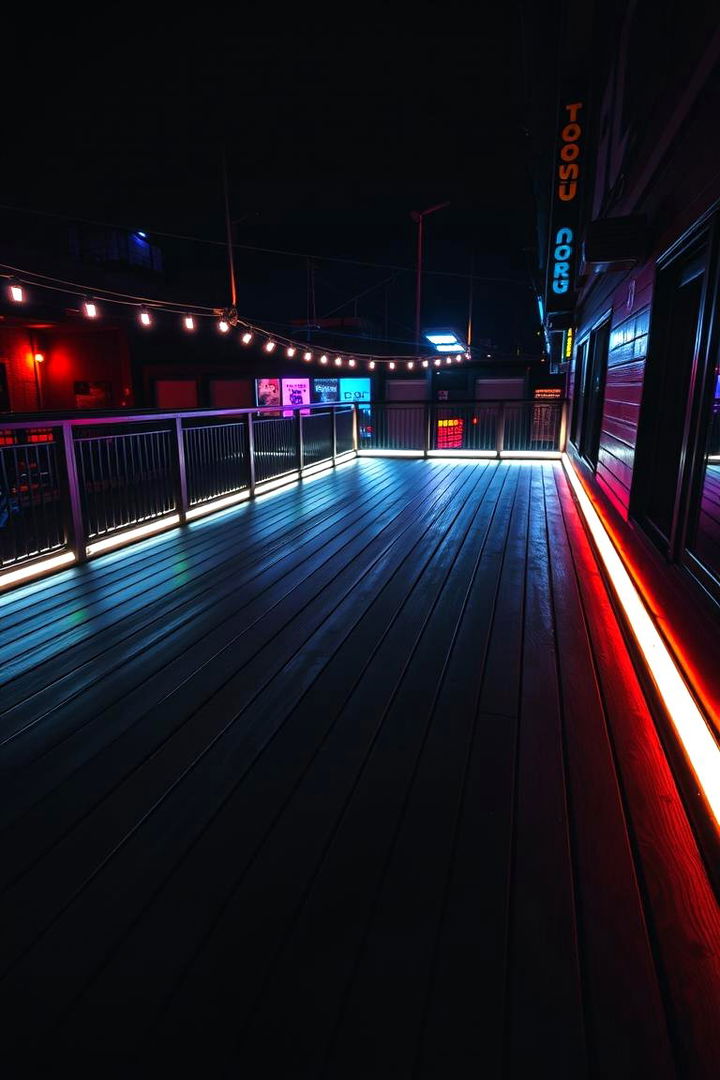 Black Deck with Neon Accents - 22 Black Deck Ideas