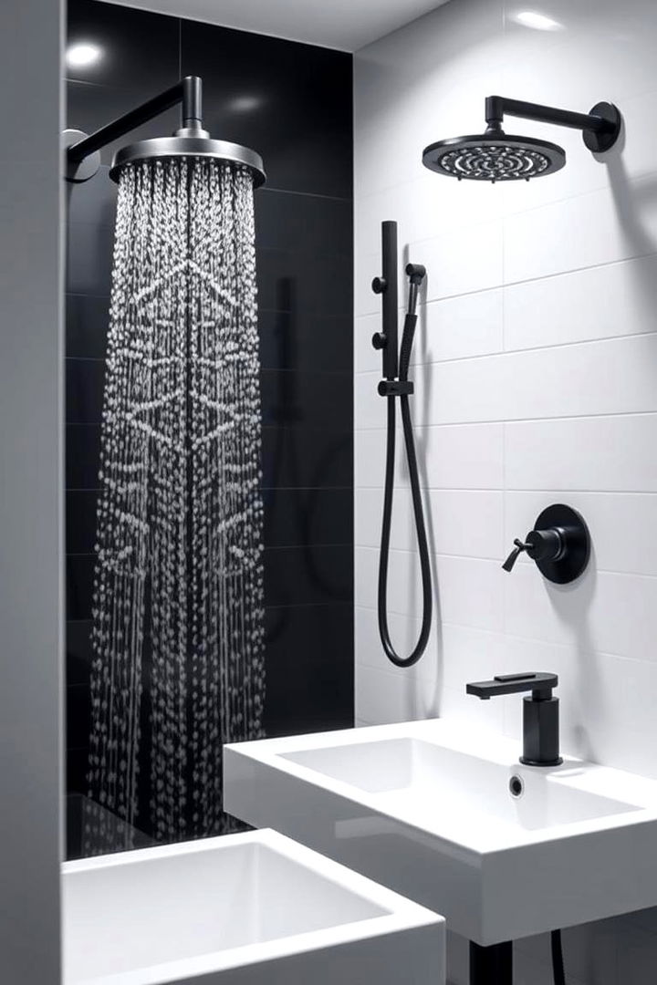 Black Fixtures - 22 Black and White Bathroom Ideas