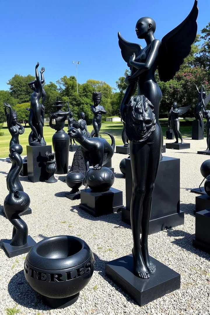 Black Outdoor Art and Sculptures - 22 Black Porch Ideas