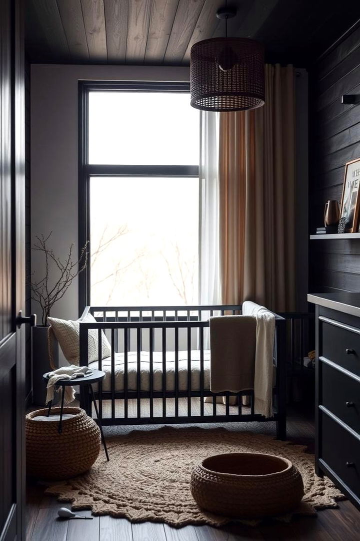 Black Wooden Details - 22 Black Nursery Ideas