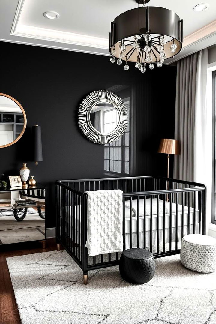 Black and Metallic Finishes - 22 Black Nursery Ideas