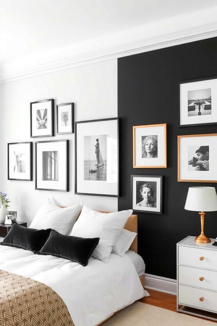 Black and White Art Accents - 22 Black and White Bedroom Ideas