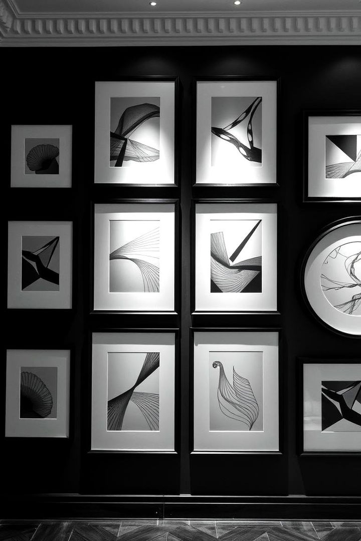 Black and White Contrast - 22 Gallery Wall Ideas
