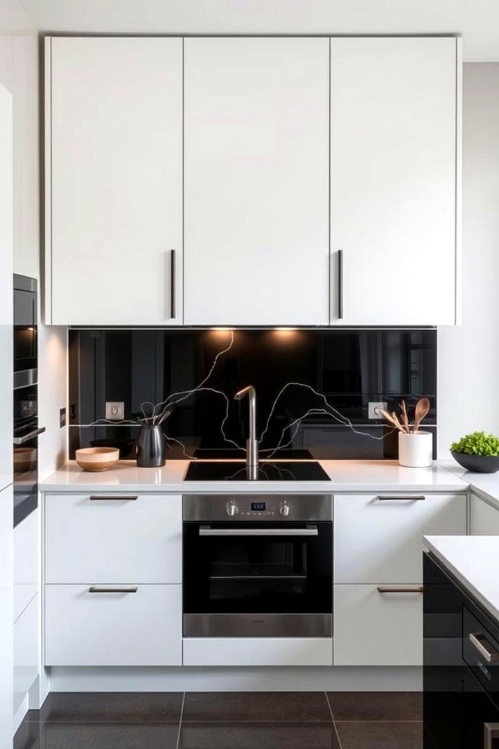 Black and White Contrasting Splashback - 22 Kitchen Splashback Ideas