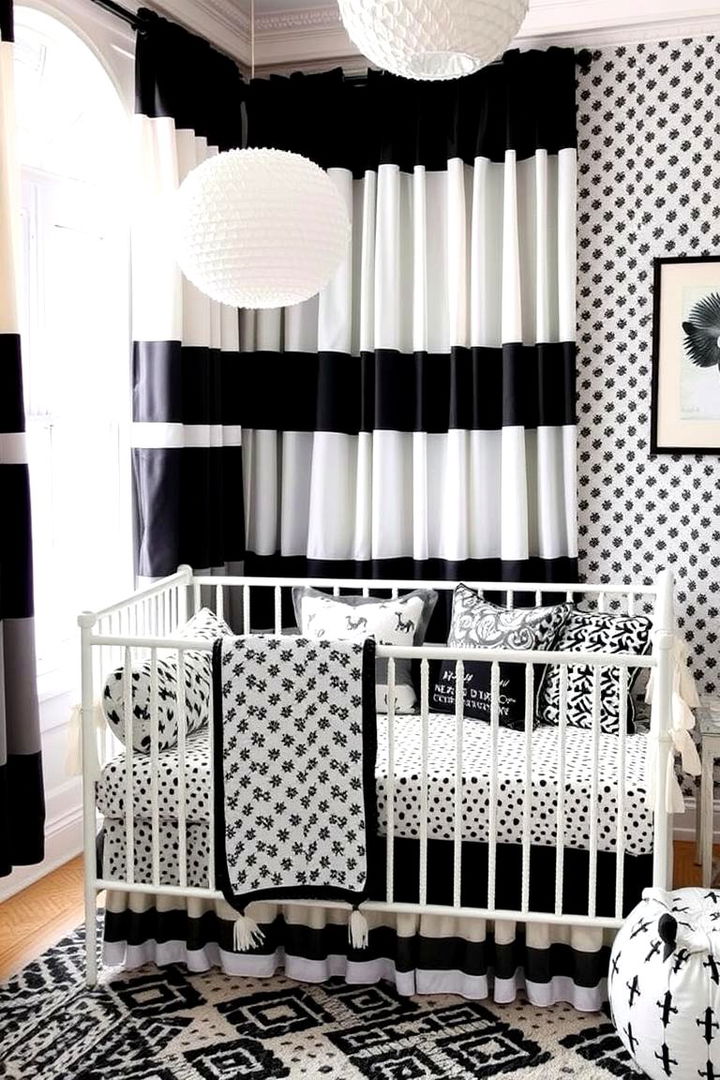 Black and White Nursery Textiles - 22 Black and White Nursery Ideas