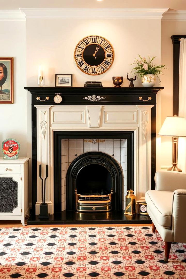 Black and White with Retro Flair - 22 Black and White Fireplace Ideas