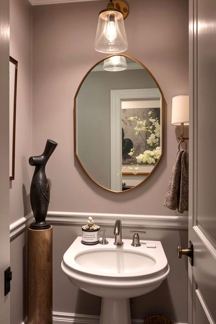Blending Contemporary Art and Classic Elements - 22 Eclectic Powder Room Ideas