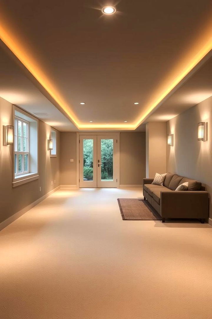 Blending Natural and Artificial Lighting Elegantly - 22 Basement Lighting Ideas