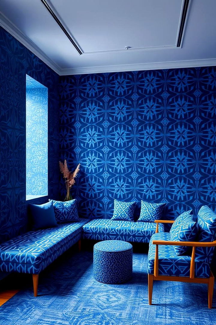 Blue Geometric Patterns - 22 Blue Room Ideas
