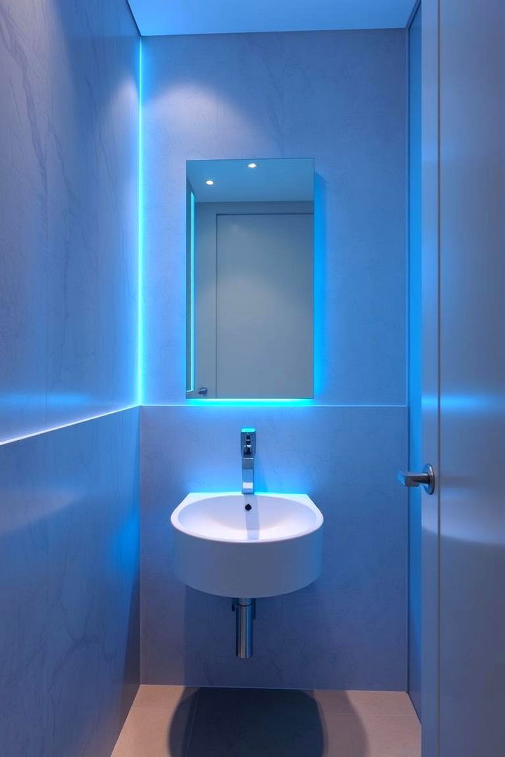Blue Lighting Effects - 22 blue powder room ideas