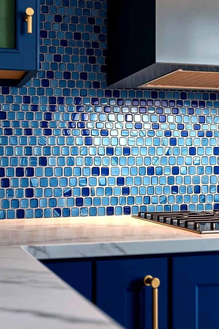 Blue Mosaic Backsplashes - 22 Blue French Country Kitchen Ideas