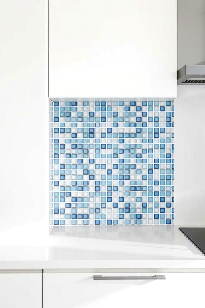 Blue Mosaic Details - 22 Blue and White Kitchen Ideas