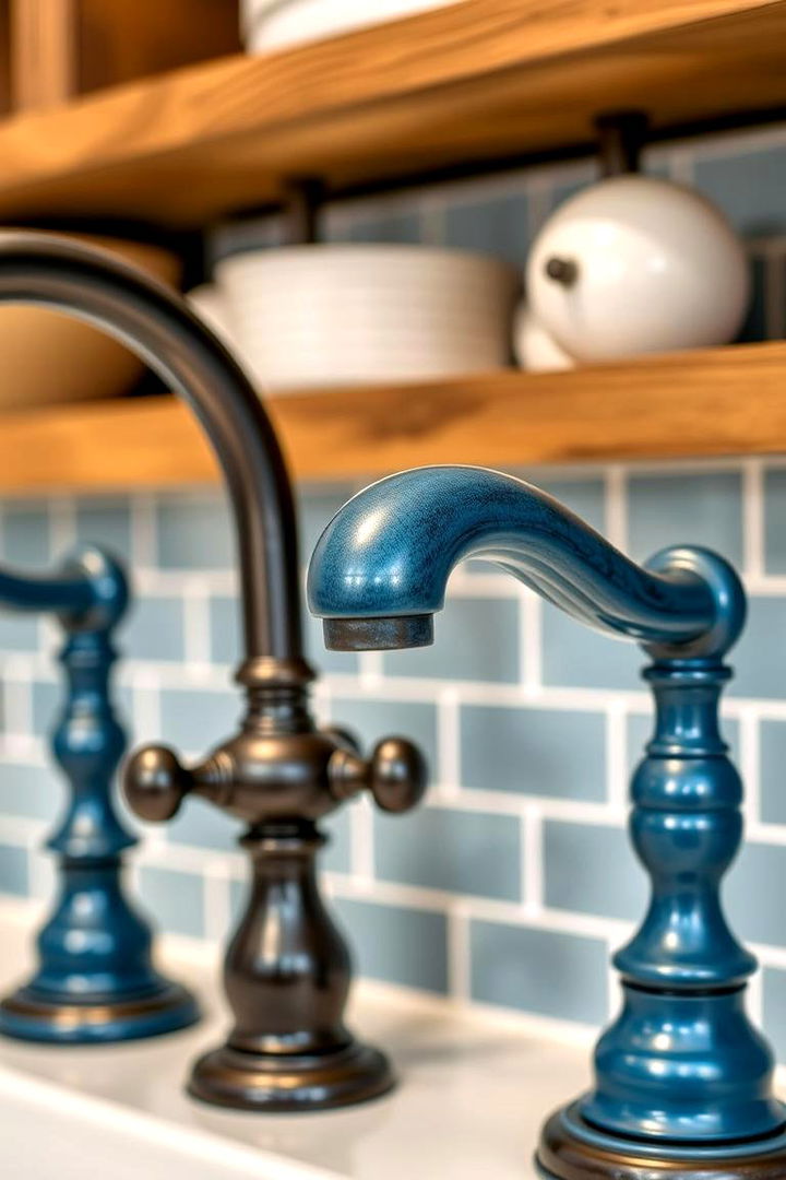 Blue Oil Rubbed Bronze Finishes - 22 Blue French Country Kitchen Ideas