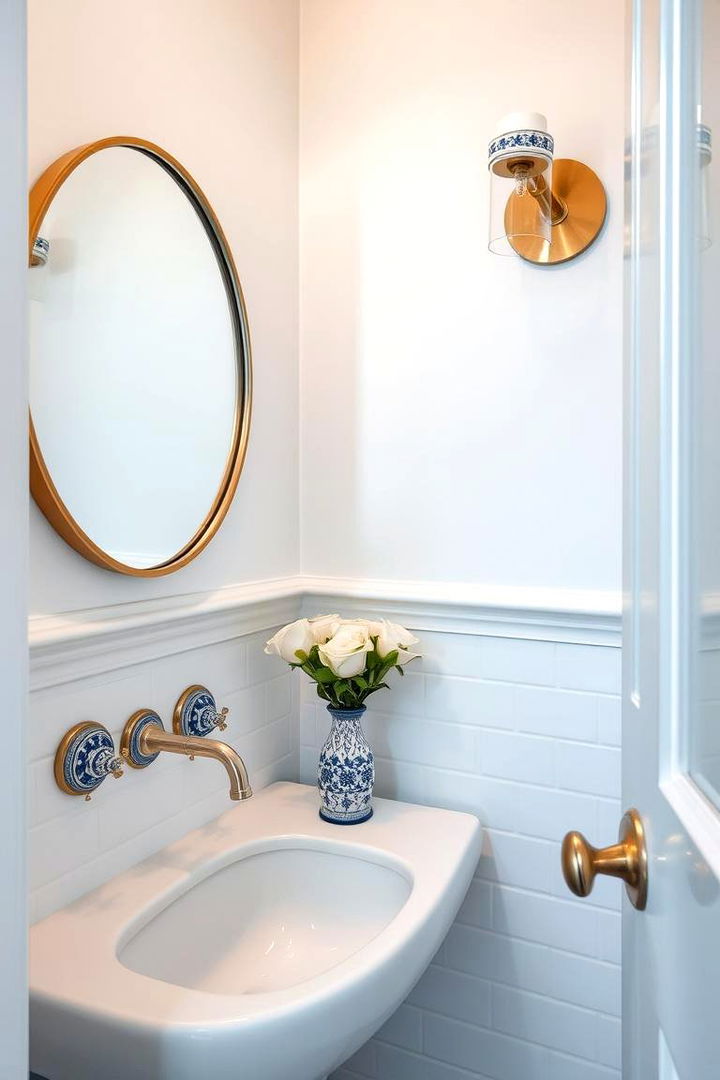 Blue Patterned Fixtures - 22 blue powder room ideas
